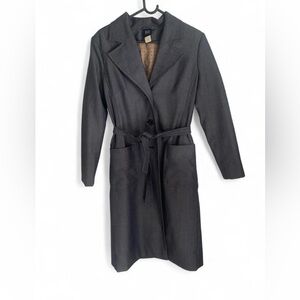 Dcc vintage gray trench spring coat M belted wool old money detective jacket